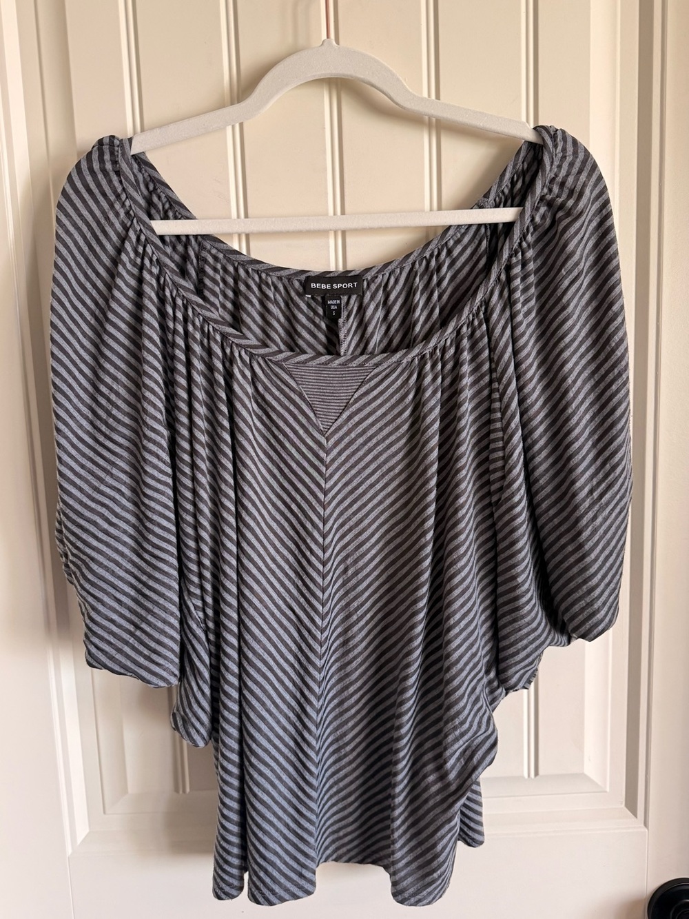 Bebe Sport Graphite Batwing Top